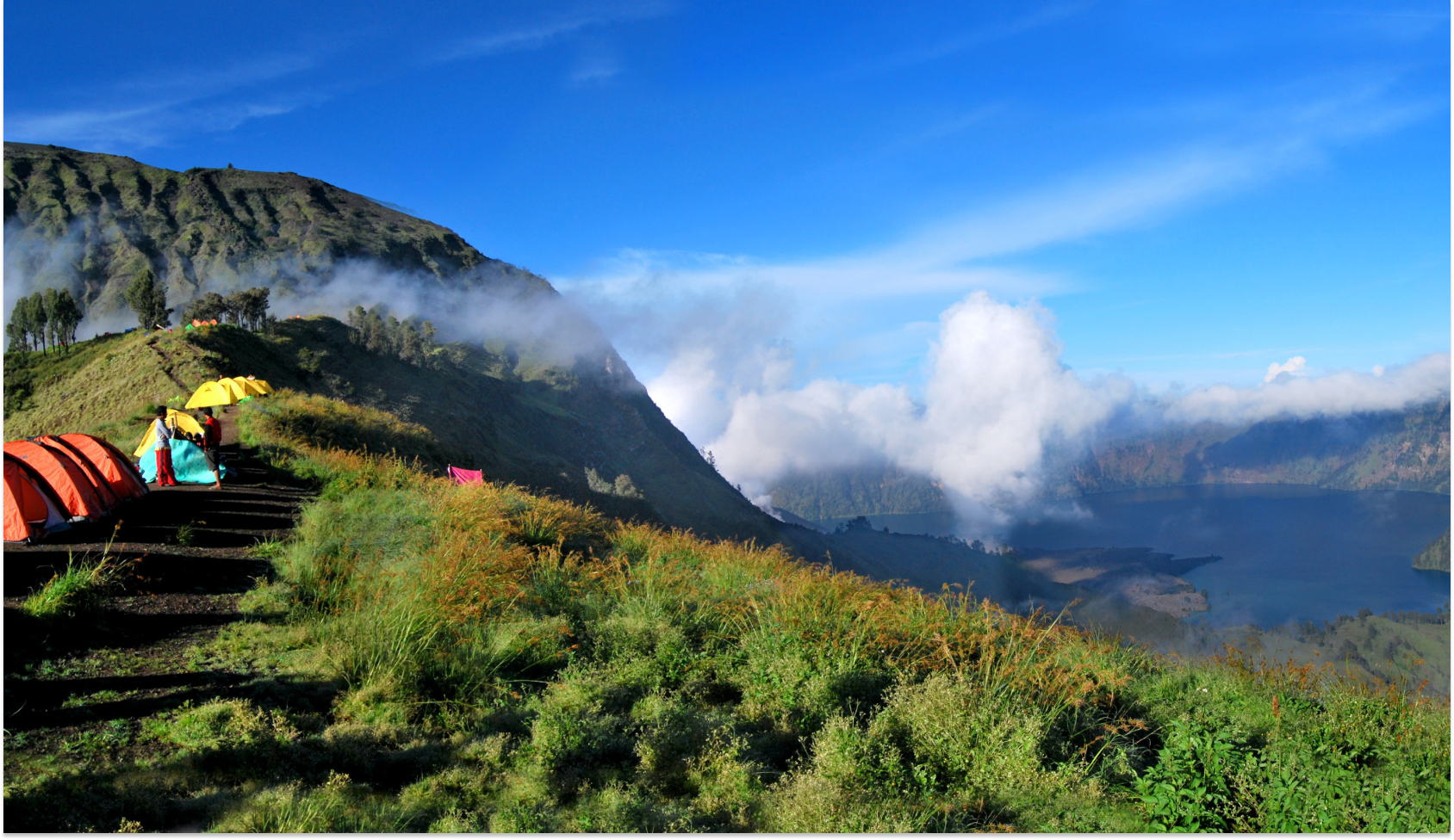 Slapen op een kraterrand? Dat kan op de Rinjani-vulkaan op Lombok