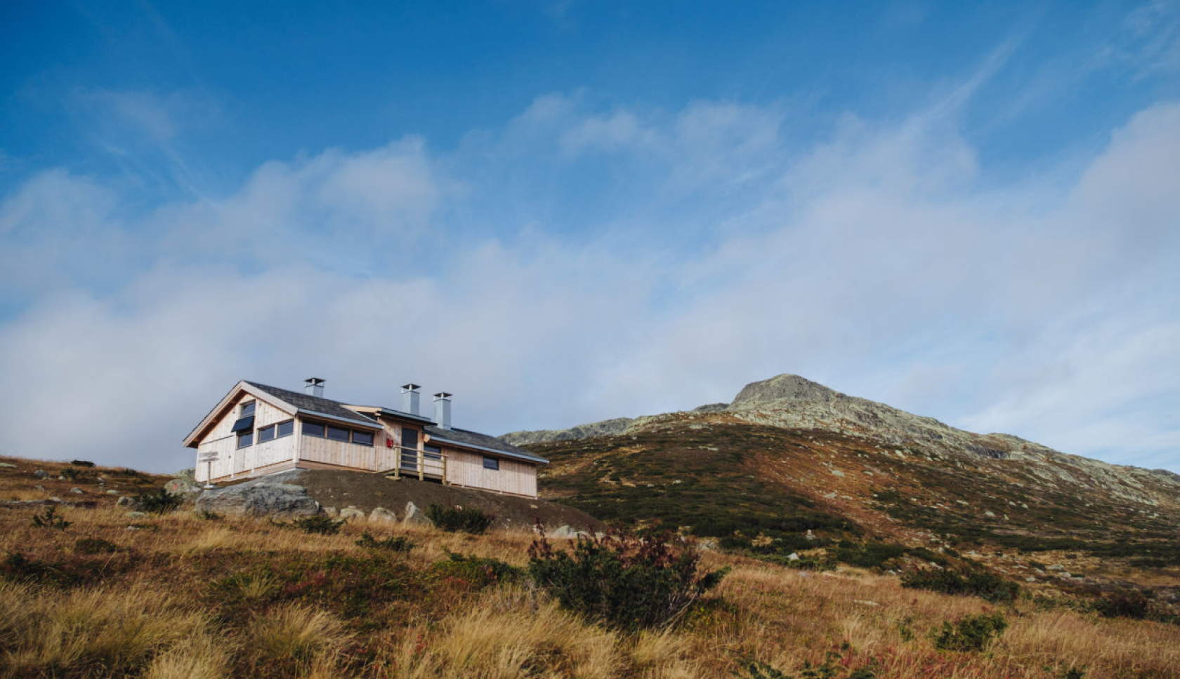 Een hut in de Noorse bergen